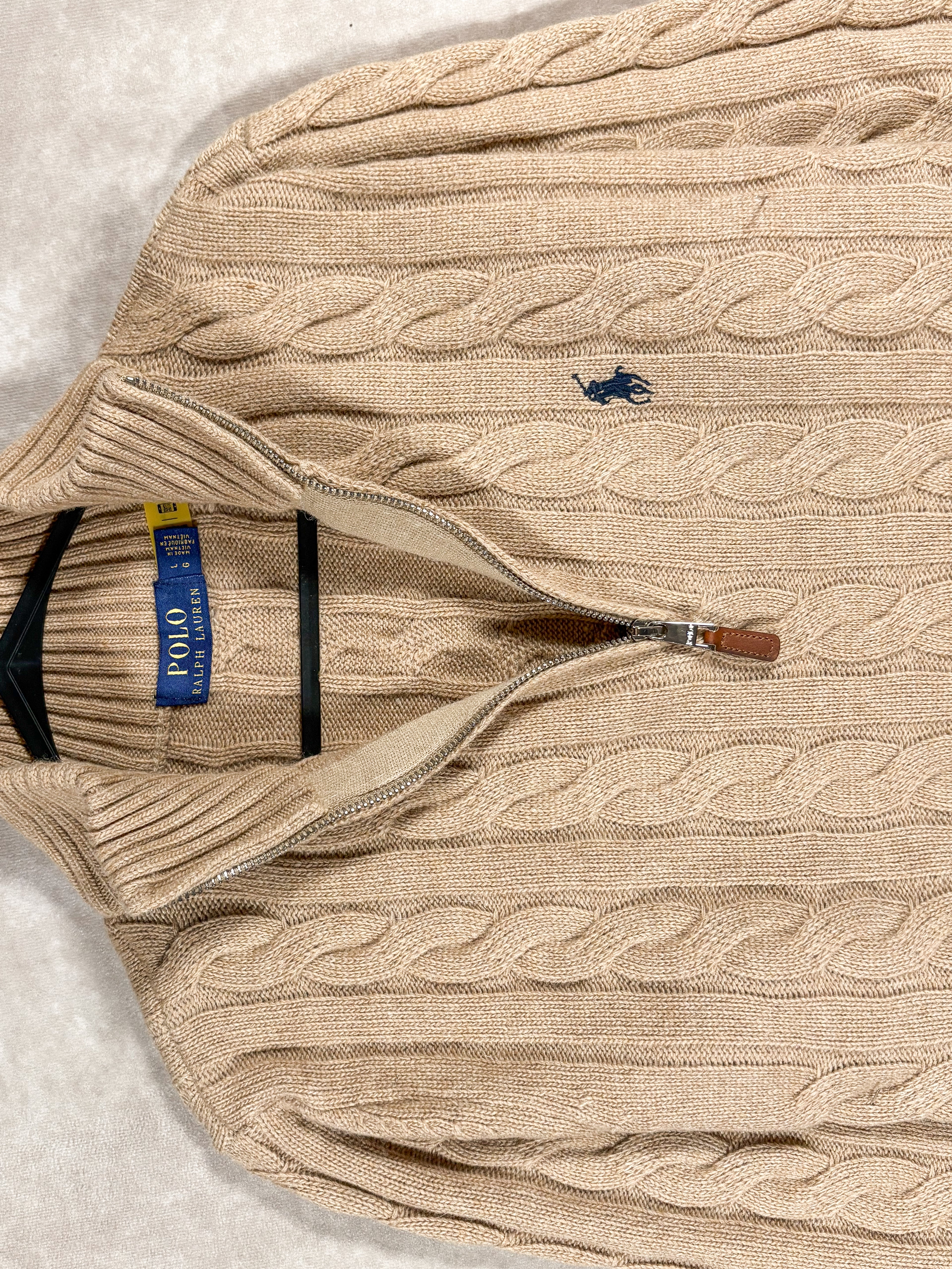 Ralph Lauren Quarter Zip Cableknit Pullover